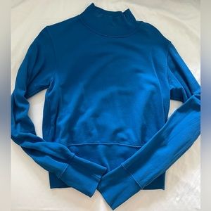 Cotton Citizen cobalt blue mock-neck sweatshirt